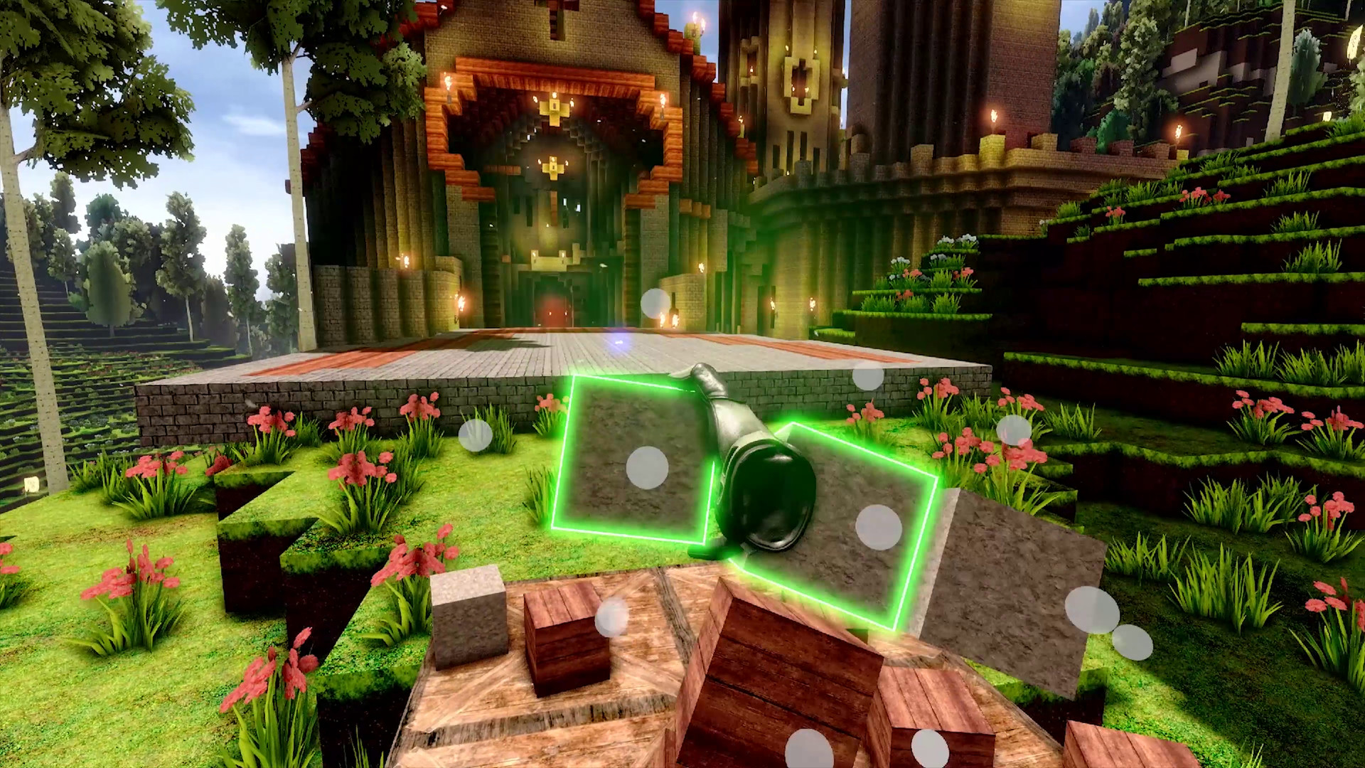 Official cyubeVR screenshot highlighting its high-fidelity voxel rendering and terrain detail