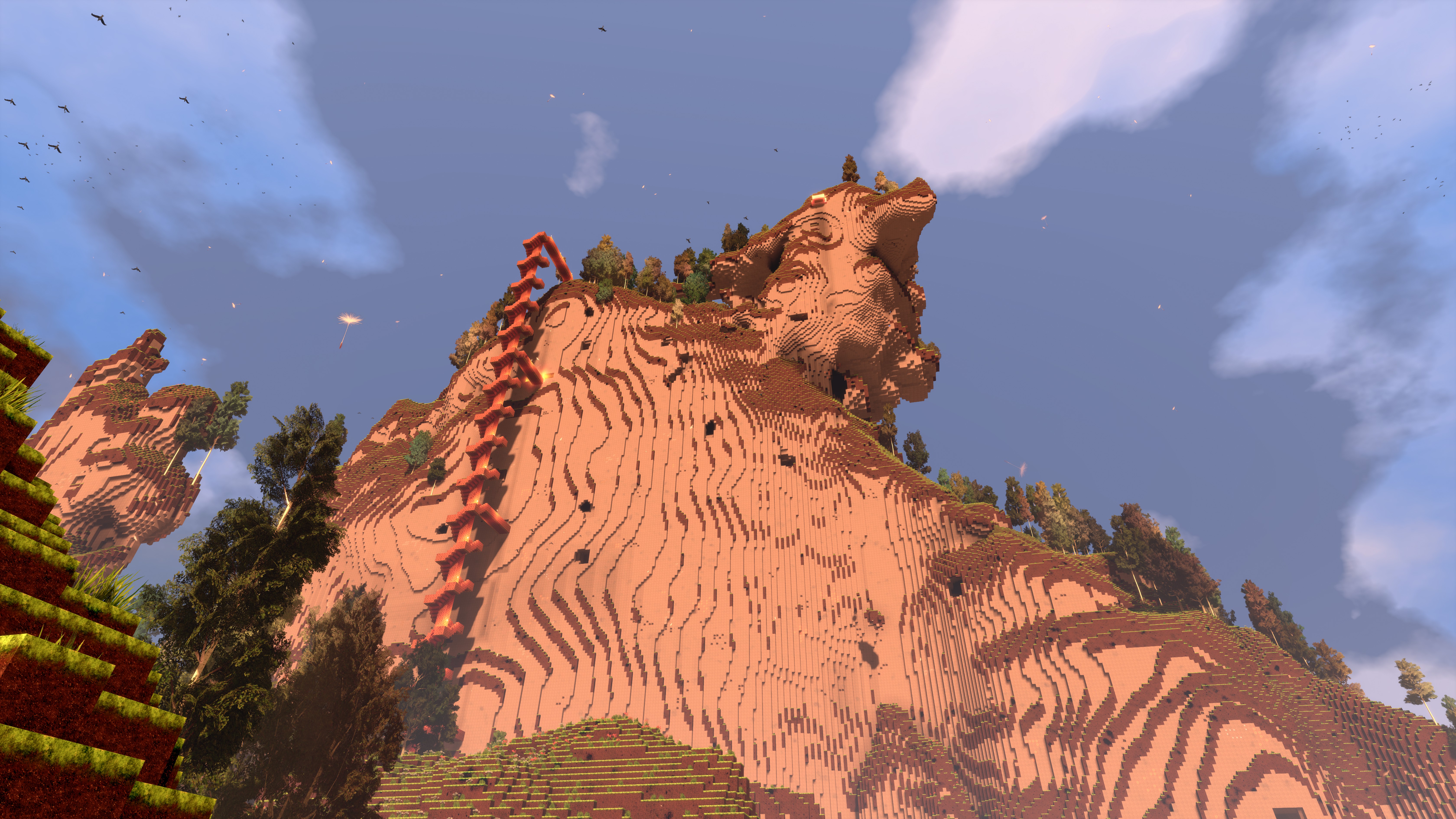 First-person cyubeVR view of building and placing blocks in the voxel world